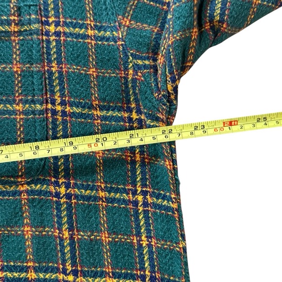 Vintage 90s B.C.I. Clothing Button‎ Up Flannel Shirt Green Plaid Women's Size L - Picture 6 of 7